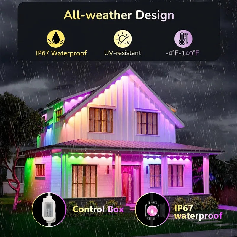 Luces Alero Exterior Permanentes RGB MIMIRGB | App Control | IP67 | Modo Musical | Halloween y Fiestas - Firu Total Sales
