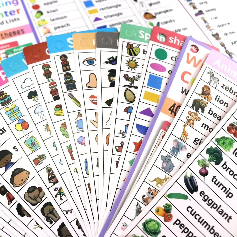 40 Themes Word Cards Puzzle Educational Toy Word Flashcards English Student Learning Cards Teacher Teaching Aids Word Cards