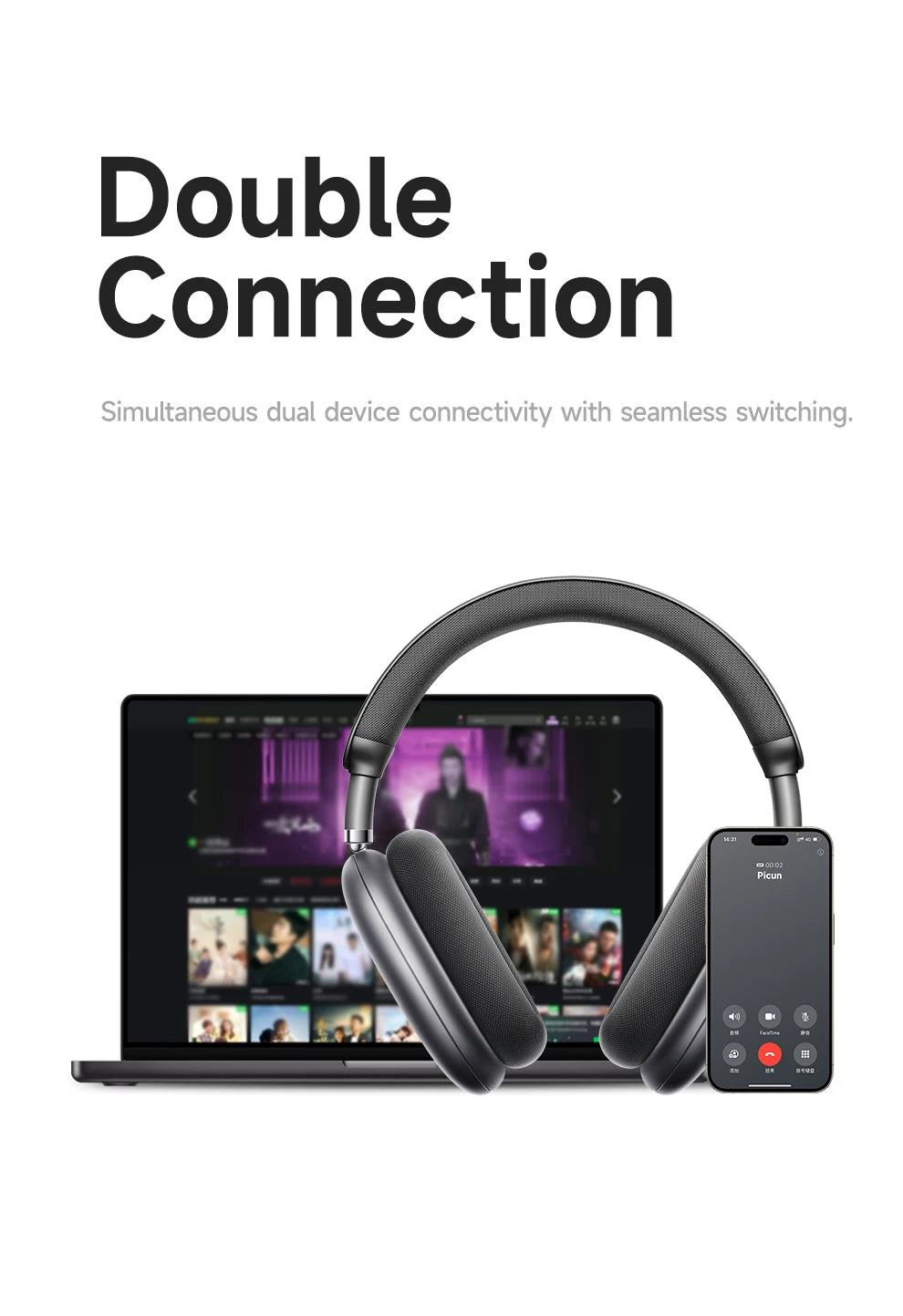 Auriculares Picun F8 Pro ANC -52dB | Audio 3D Espacial | Head Tracking | Bluetooth 5.4 | 80h Batería - Firu Total Sales