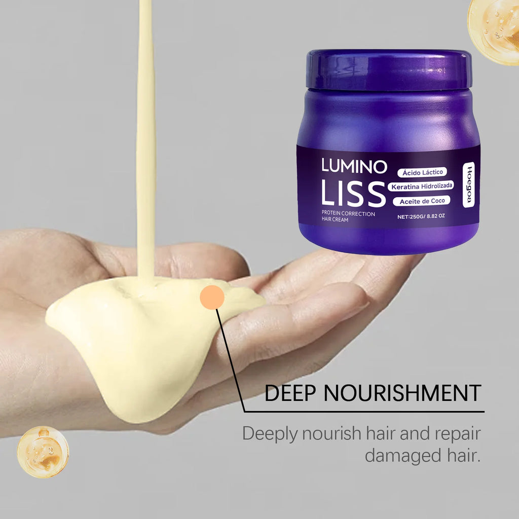 Protein Straightening Cream Smooth Hair Repair Frizz Curls Naturally Without Damaging Hair Nourishes Softens Hair Creating Silky