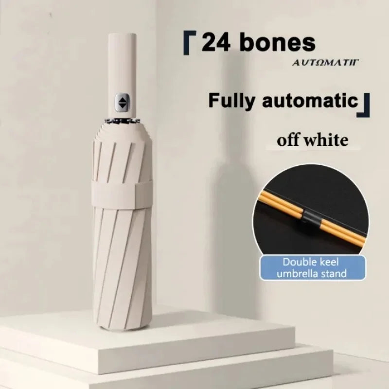 24 Bones Rain Guard Automatic Folding Durable Wind Reinforced Sun Protection Blackout