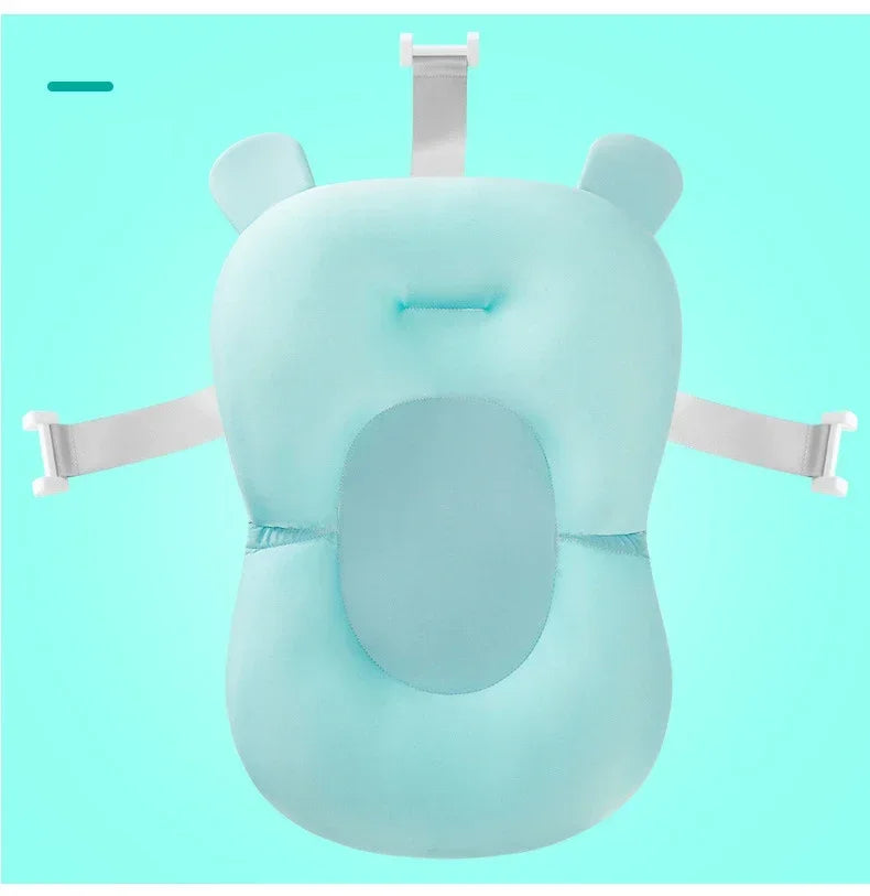 Baby Bath Seat Support Mat Foldable Baby Bath Tub Pad Chair Newborn Bathtub Pillow Infant Anti-Slip Soft Comfort Body Cushion