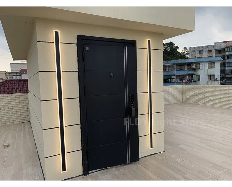 Modern Waterproof outdoor Long Strip LED wall lamps IP65 Aluminum Wall Light Garden porch Sconce Lights 110V 220V wall washer