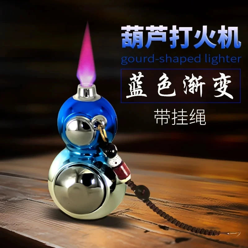 New Rotating Gourd Windproof Direct Charge Lighter Inflatable Arm Play Portable Windproof High Beauty Lighter Smoking Gift