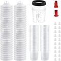 Disposable Paint Spray Gun Cup Liners & Lid Kit, 50 Standard 20oz (600ml) with Strainer and Adapters
