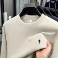 Sudadera de Lujo Manga Larga con Bordado de Pony | Casual Cuello Redondo Hombre 👔