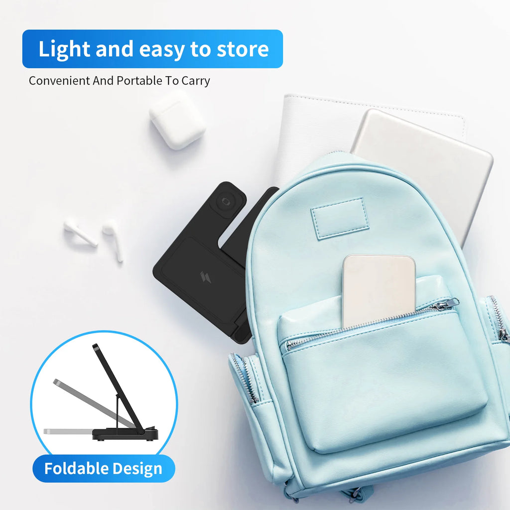 18W Foldable 3-in-1 Wireless Charging Station | iPhone 16/15/14/13 + Watch + AirPods
