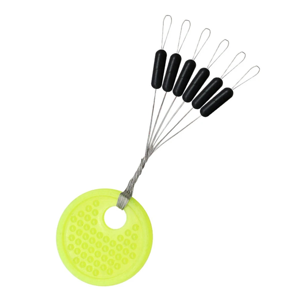 60pcs 10 Group Set Rubber Space Beans Stopper for Fishing Bait Fish Float Tools