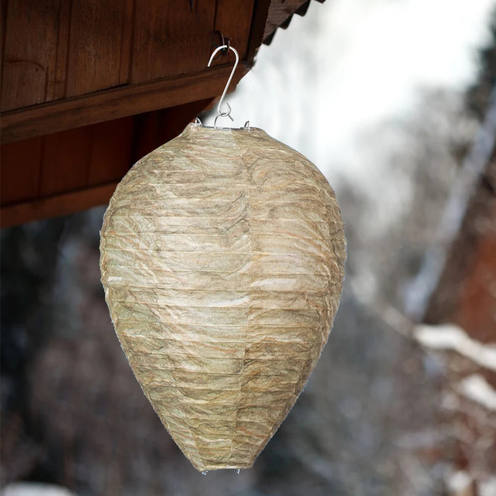 1-10PCS Hanging Fake Wasp Nest Decoy Waterproof Hornet Fly Catcher Insect Paper Drive Beehive Paper Lantern Hornets Repellent Tr