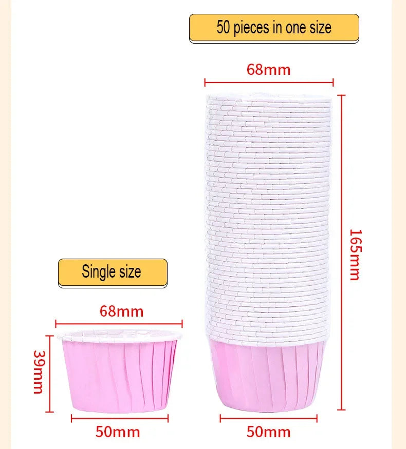 50pcs Cápsulas de Papel Grandes para Cupcakes y Muffins | Bodas y Fiestas 🍰