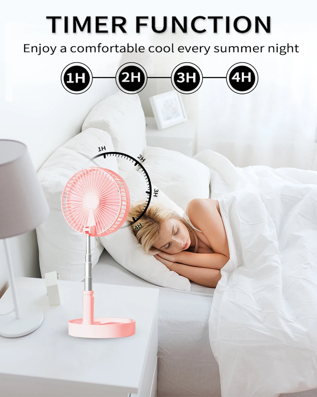 Desk and table fan, foldable Fan Portable Travel Fans Battery Operated,Adjustable Height My Foldaway fan with remote