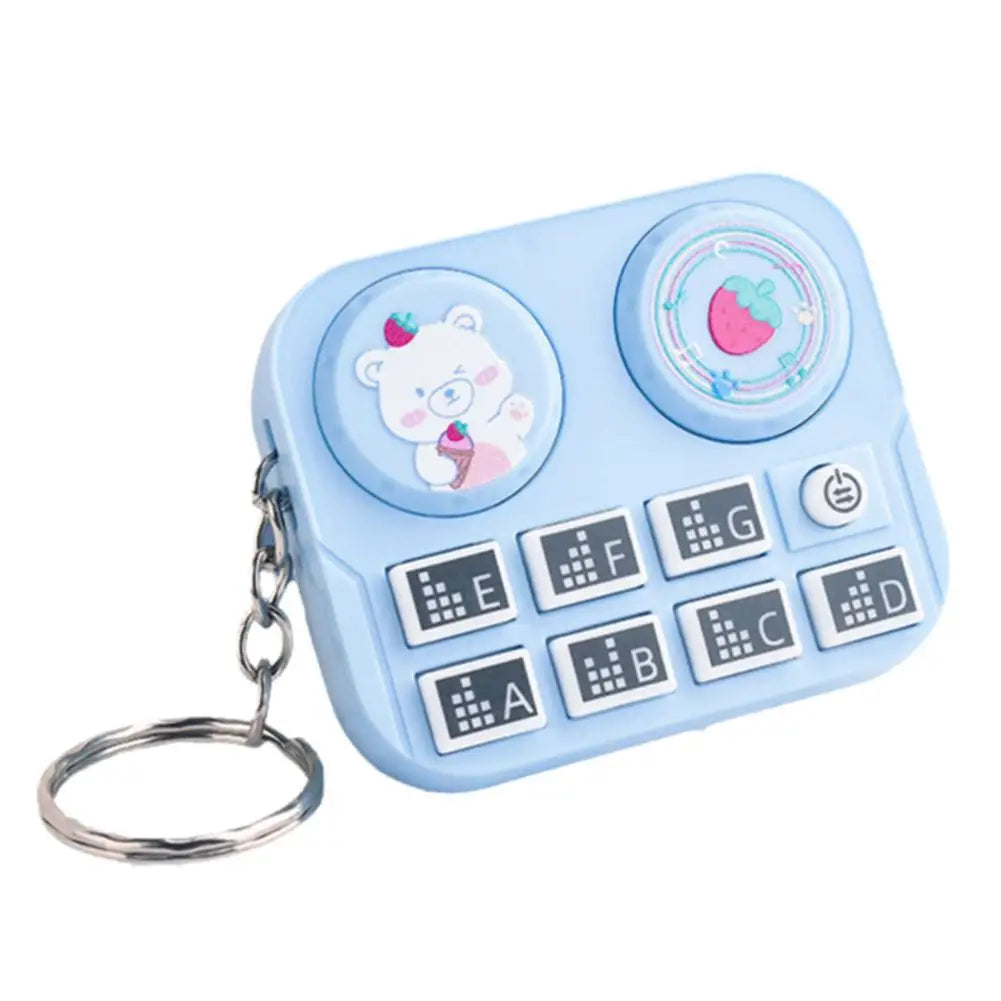 Mini Music DJ Disc Player Keychain Musical Instrument Sound Button Toy Games Educational Toy Bag Pendant Keychain