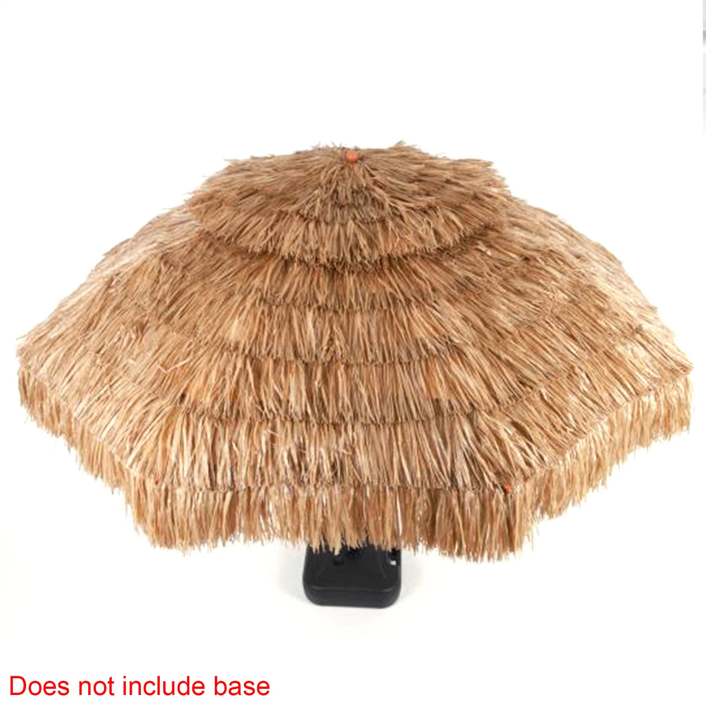 9ft Hawaiian Style Tiki Parasol with 8 Ribs Outdoor Thatched Tiki Umbrella UPF 50+ UV Protection for Market Terrace Restaurant