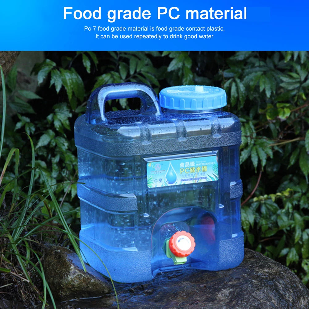 5/8/10//12L Drinking Water Jug with Spigot Multifunction Camping Water Tank Water Storage Container for Hiking Self-Driving Tour