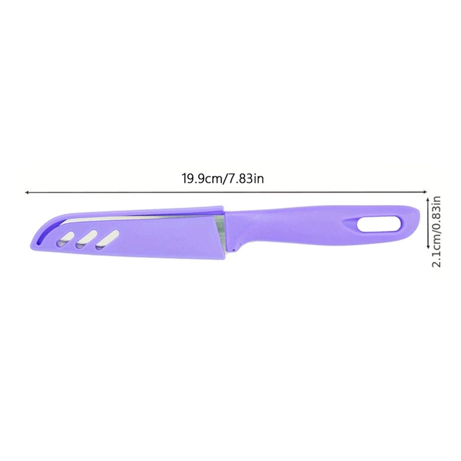 1PC Candy-colored portable fruit knife PP stainless steel thin sharp peeler peel knife kitchen household gadgets