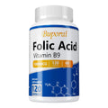 Folic Acid - Brain and Digestive Function, Liver Support, and Healthy Nervous System - 120 Capsules