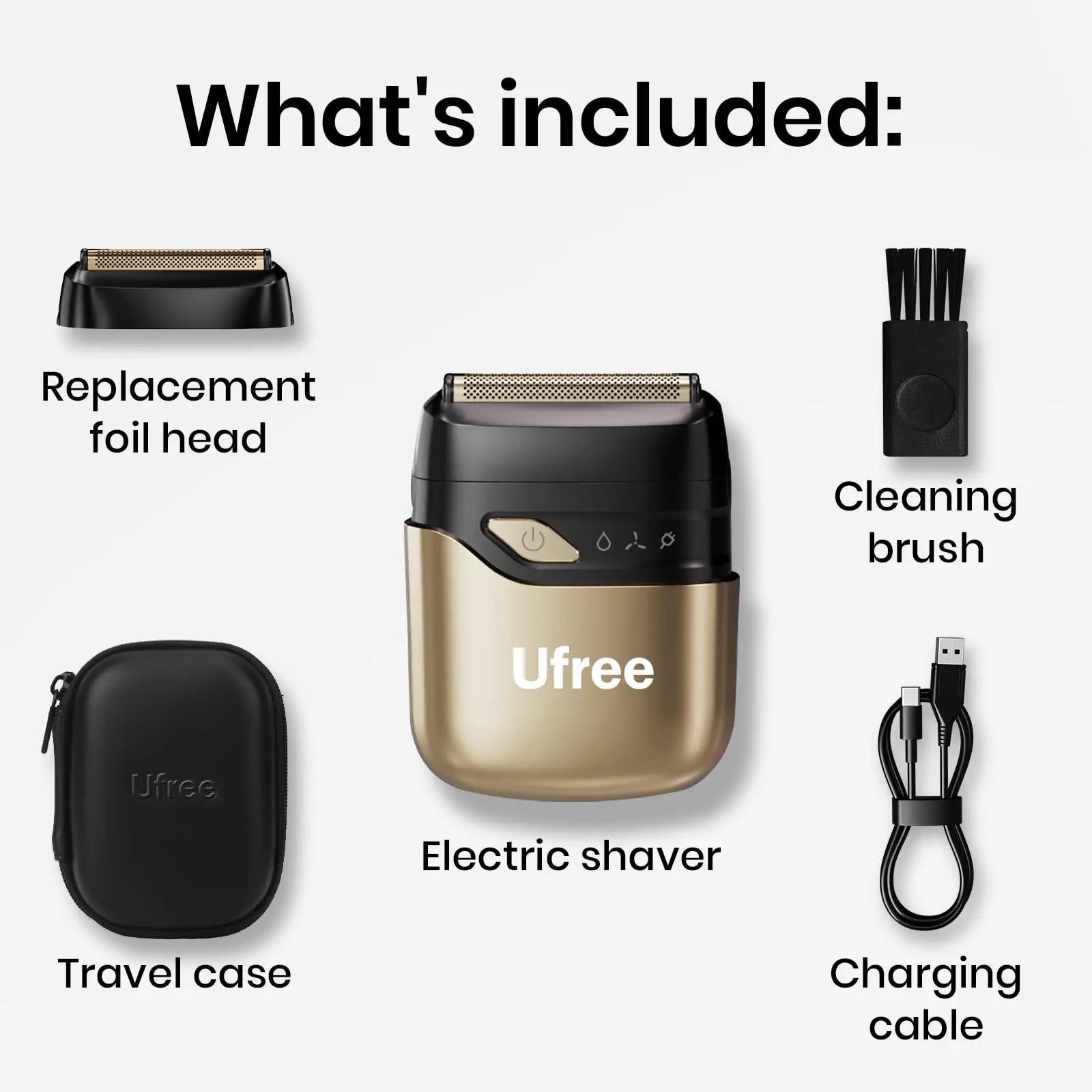 Ufree Foil Shaver for Men, Upgraded Electric Razor, Rechargeable Mens Shaver with 4 Floating Blades, LED Display USB-C Travel R