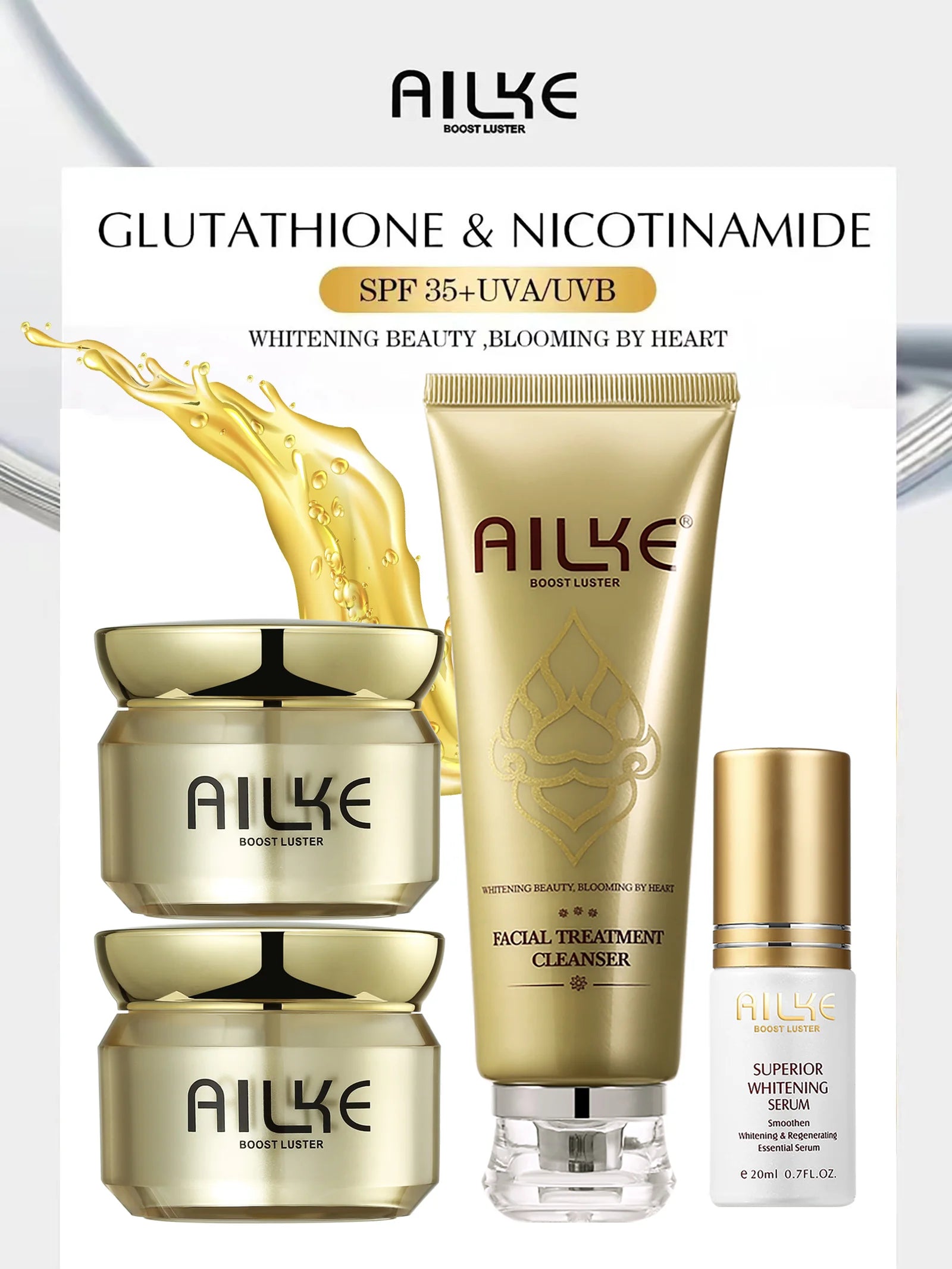 AILKE Dark Spot Corrector Bleaching Hydration Facial Cream With Spf35+ Lighting Skin Tone Korean Anti-sunburn Face Skin Care