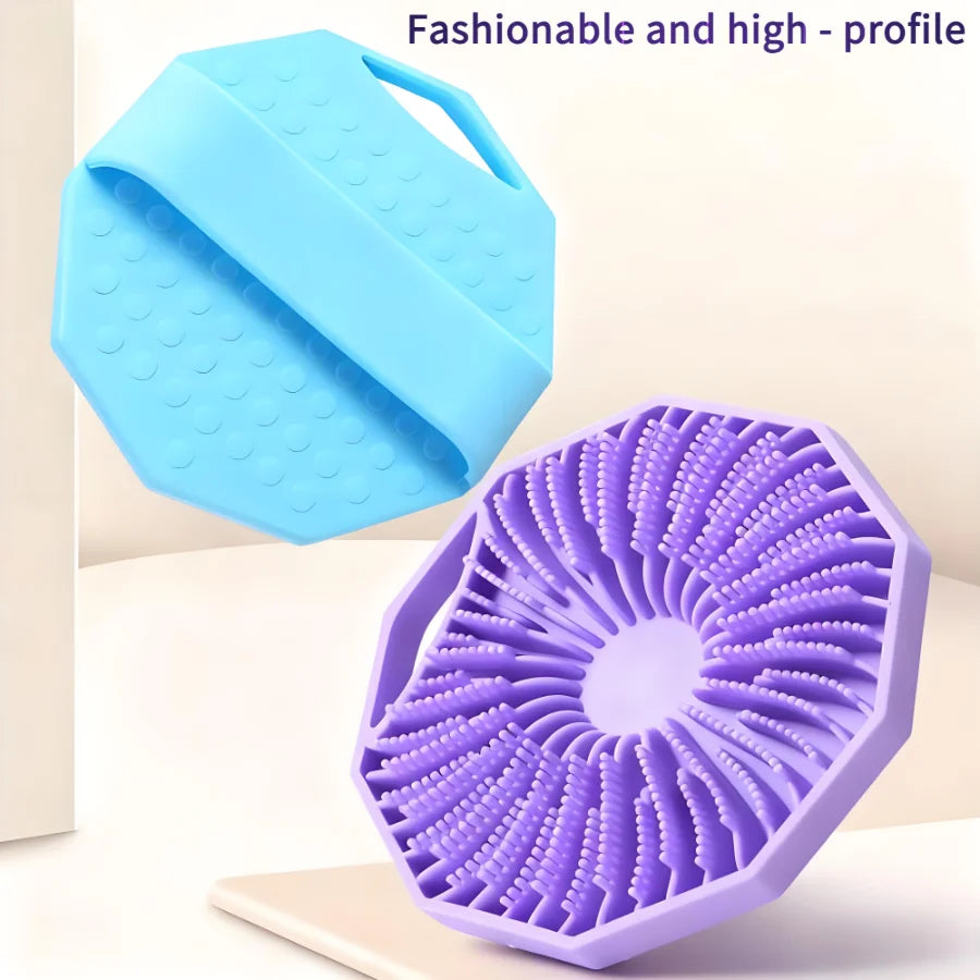 1 pc Silicone Body Scrubber - Exfoliating Bath Brush and Skin Cleanser - Shower Sponge for Gentle Body Scrub and Wash