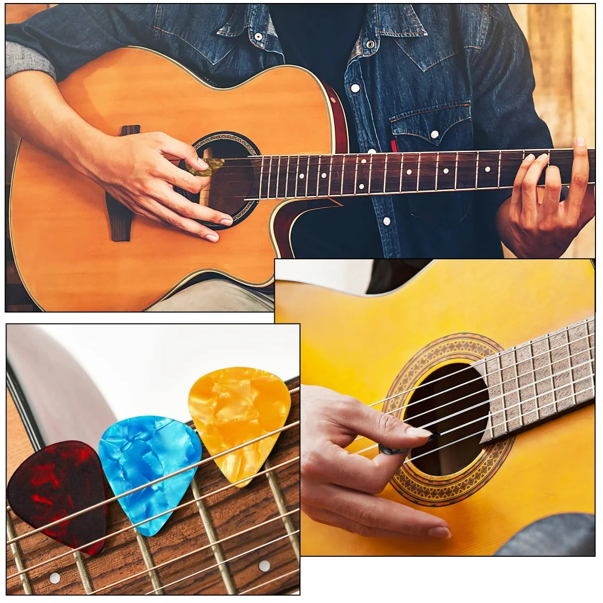 100pcs Púas de Guitarra Miwayer | Colores Mixtos | Acústica y Eléctrica | 0.46-0.96mm 🎸