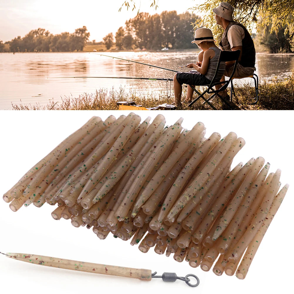 30/50/100pcs Anti Tangle Hook Sleeves Aligner Positioner Tubes Carp Fishing Rig Anti Sleeves Terminal Carp Fishing Accessories