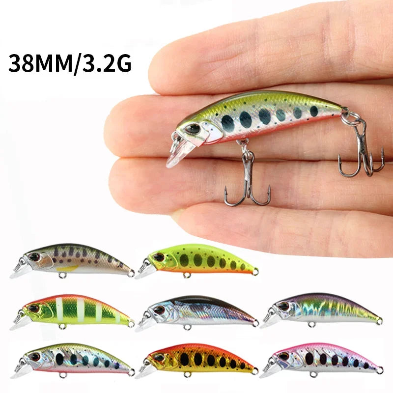 Mini Minnow Hundimiento DQ0009 | 38mm 3.2g | Jerkbait Wobbler | Trucha, Bass y Carpa | Lago y Río - Firu Total Sales
