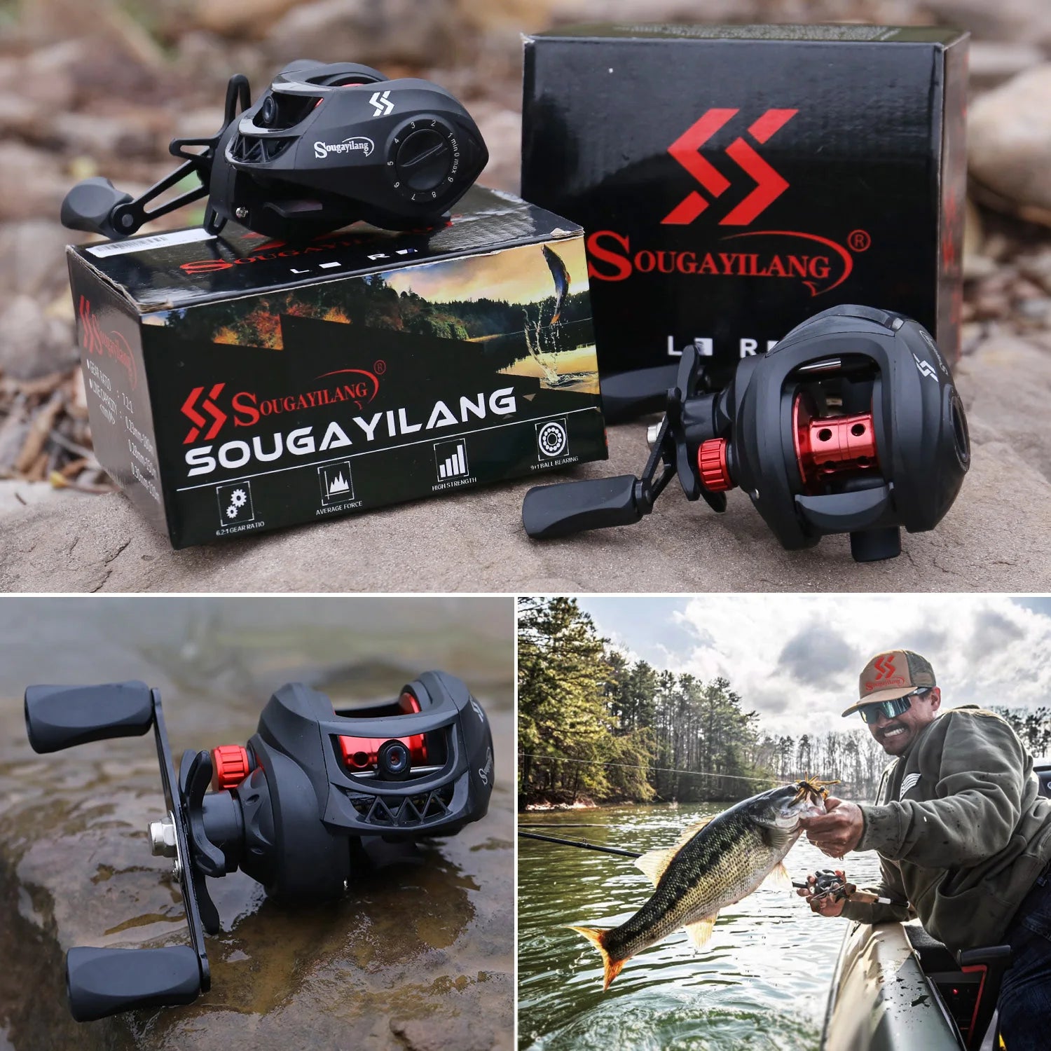 Sougayilang Telescopic Casting Rod & 7.2:1 High-Speed Reel Combo | 150M Line | 1.8-2.4m