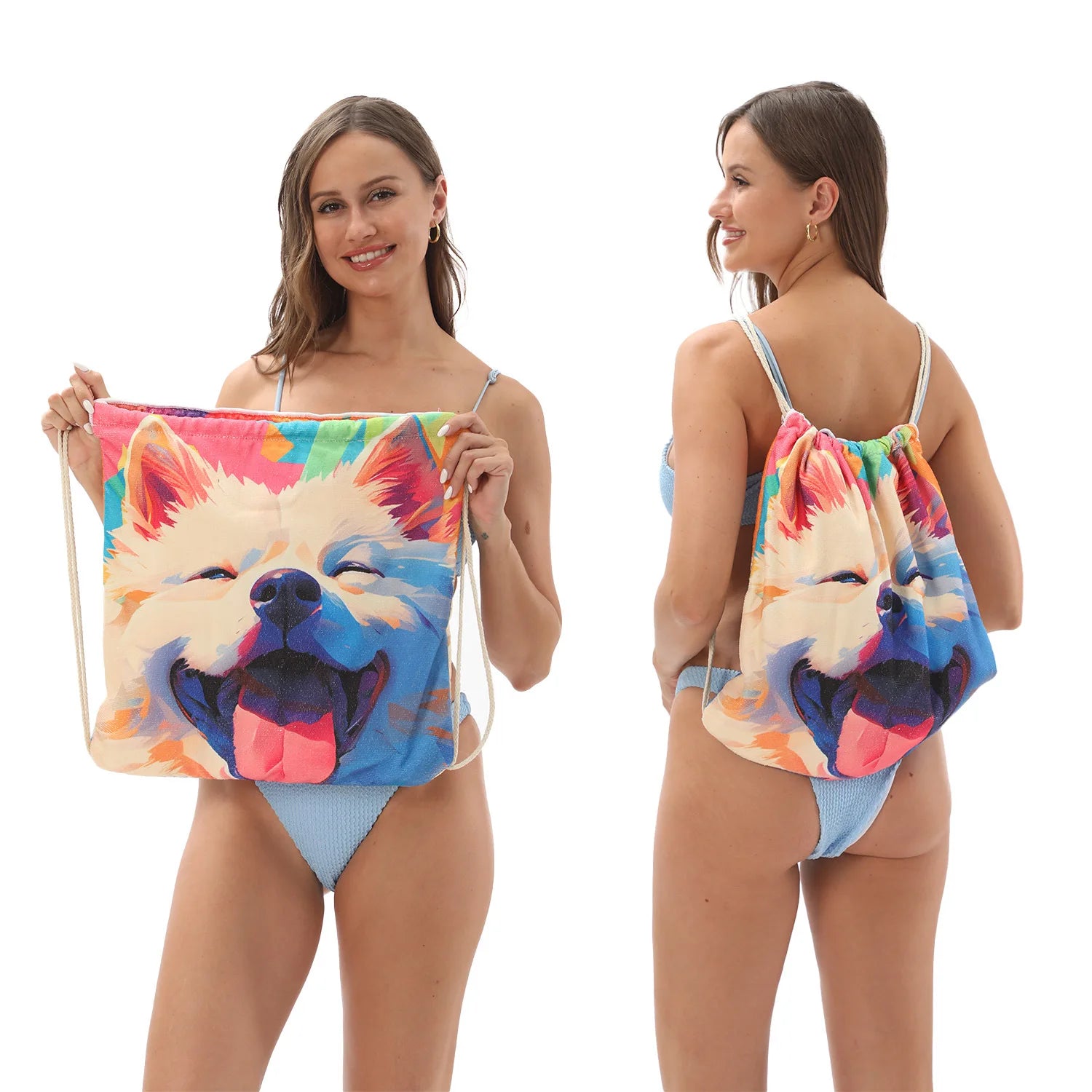 Toalla de Playa 2 en 1 Plegable con Bolsa - Microfibra Secado Rápido para Viaje