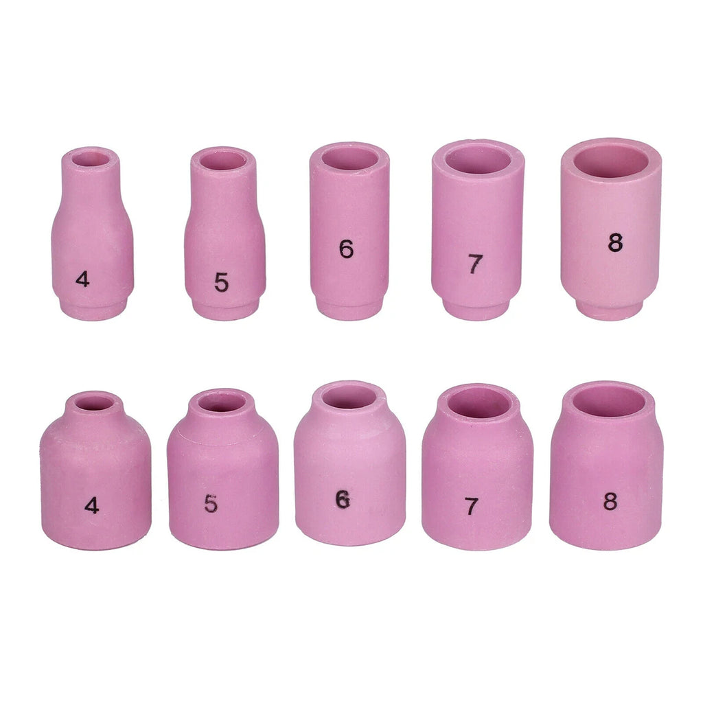 55pcs TIG Welding Torch Nozzle Ring Cover Gas Lens Glass Cup Kit TIG WP-17/18/26 High Temperature Durable Practical Accessories