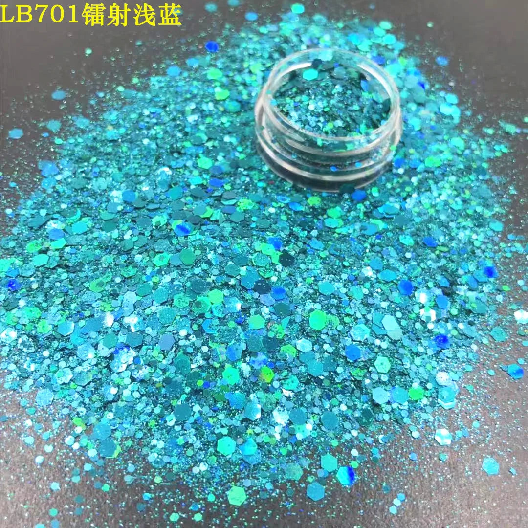 24 Colors Holographic Chunky Glitter 24 Colors Total Laser Nail Glitter Flakes Chunky Holographic Laser Nail Glitter 2030