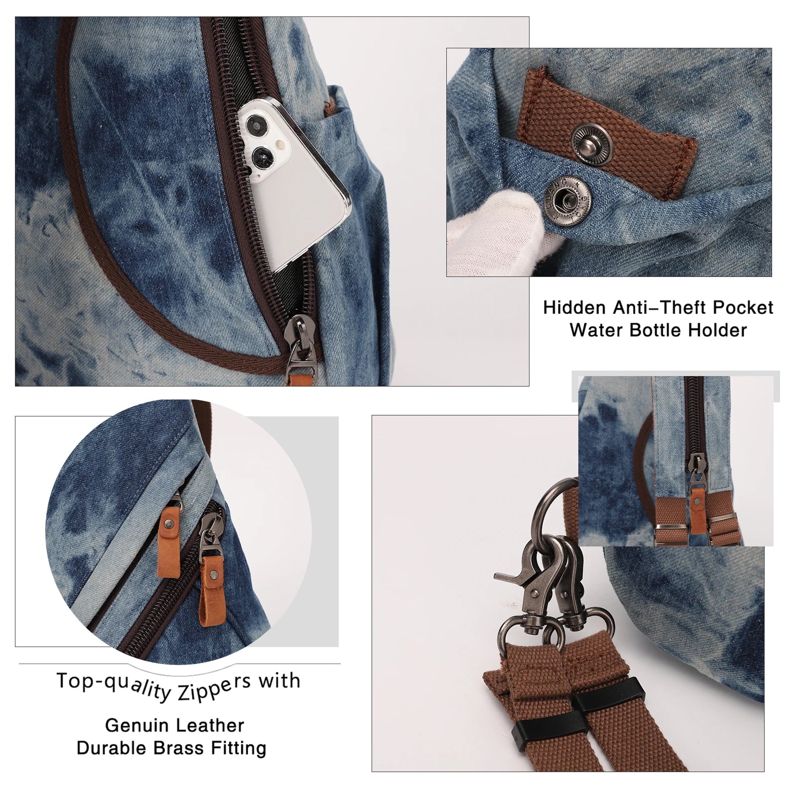 KL928 Canvas Sling Bag - Small Crossbody Backpack Shoulder Casual Daypack Rucksack for Men Women - Firu Total Sales