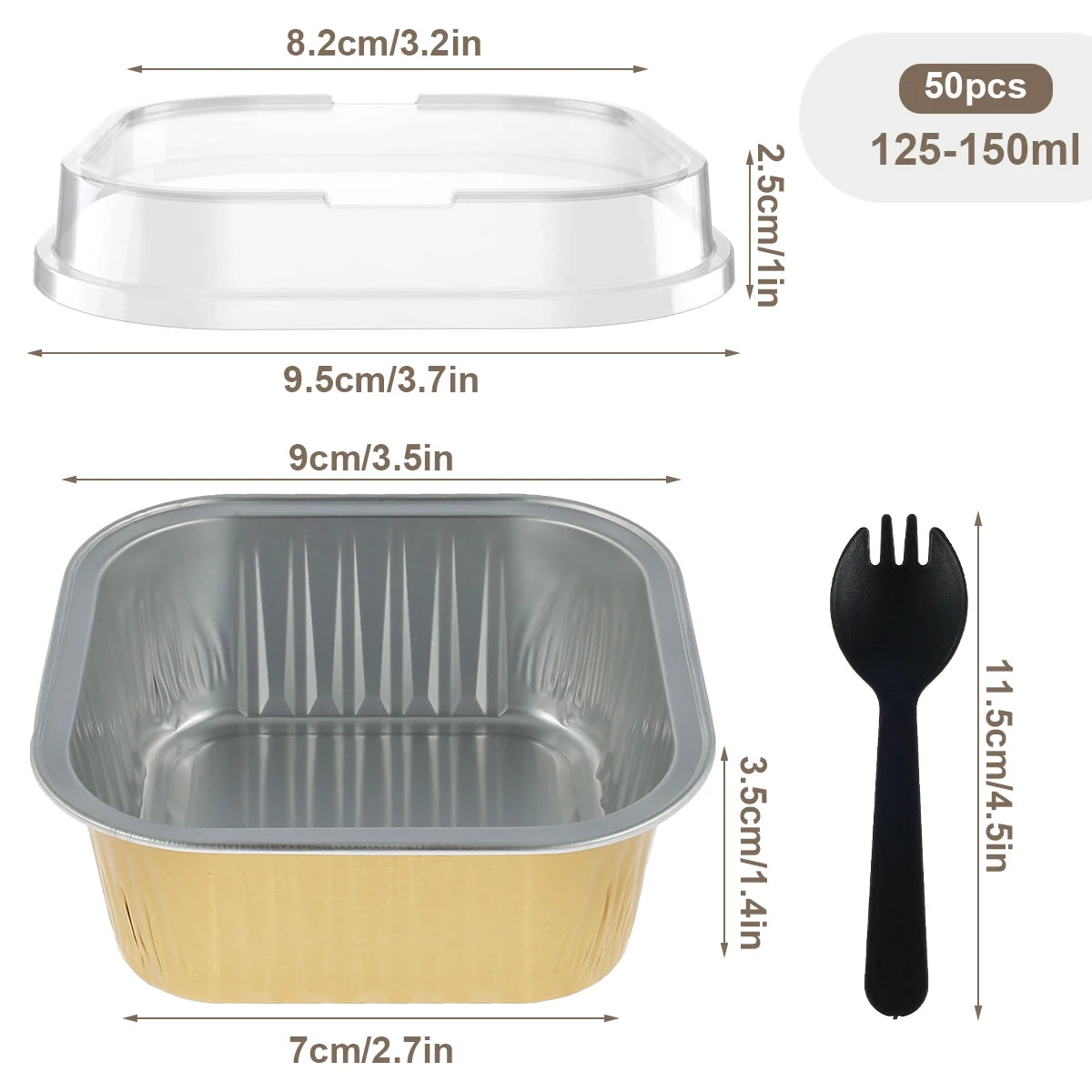 50/100pcs Moldes Mini de Aluminio con Tapa y Cuchara | Muffins y Chocolates 🍰