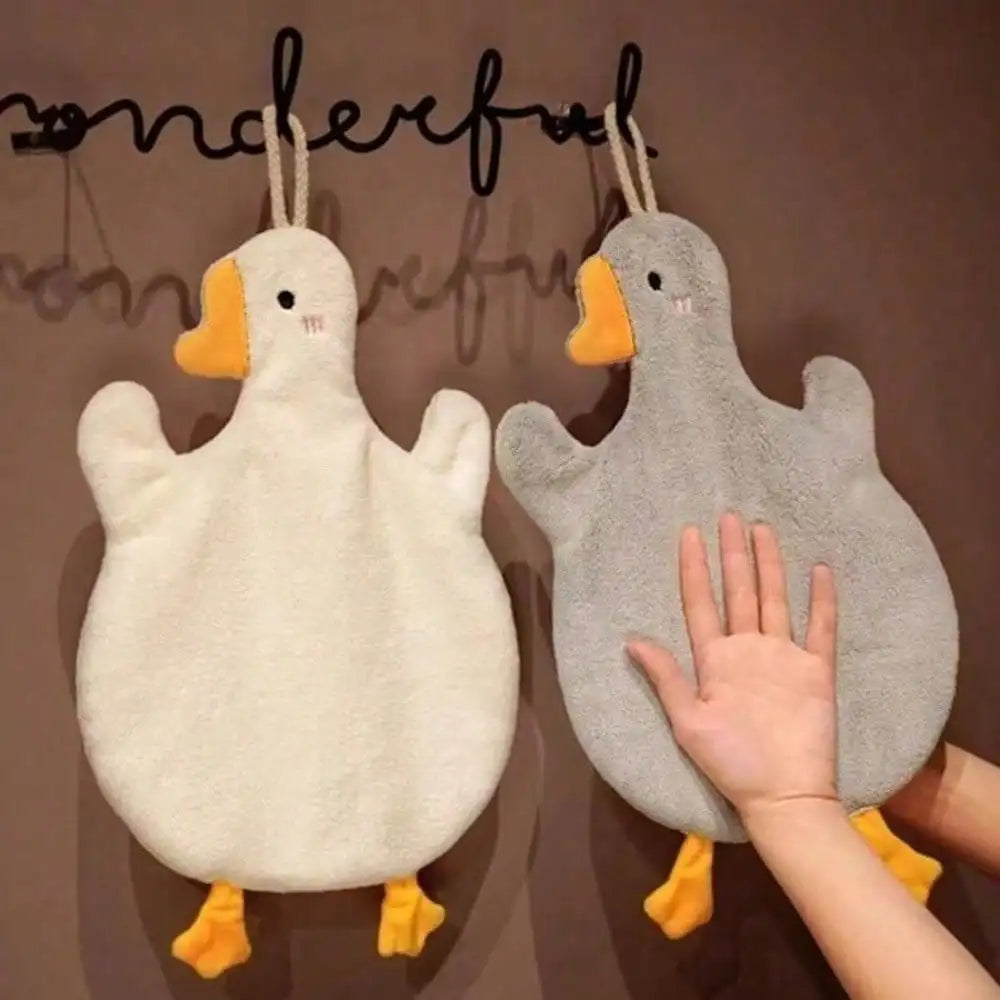1pc Decorative Goose Hand Towel - Soft Coral Fleece, Adds A Touch Of Charm To Your Home ﻿