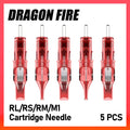 Tattoo Cartridge Needles DRAGONFIRE 5PCS Disposable Safty RL RS RM M1 Tattoo Needle Hot Sale Red Tattoo Cartridge Needles