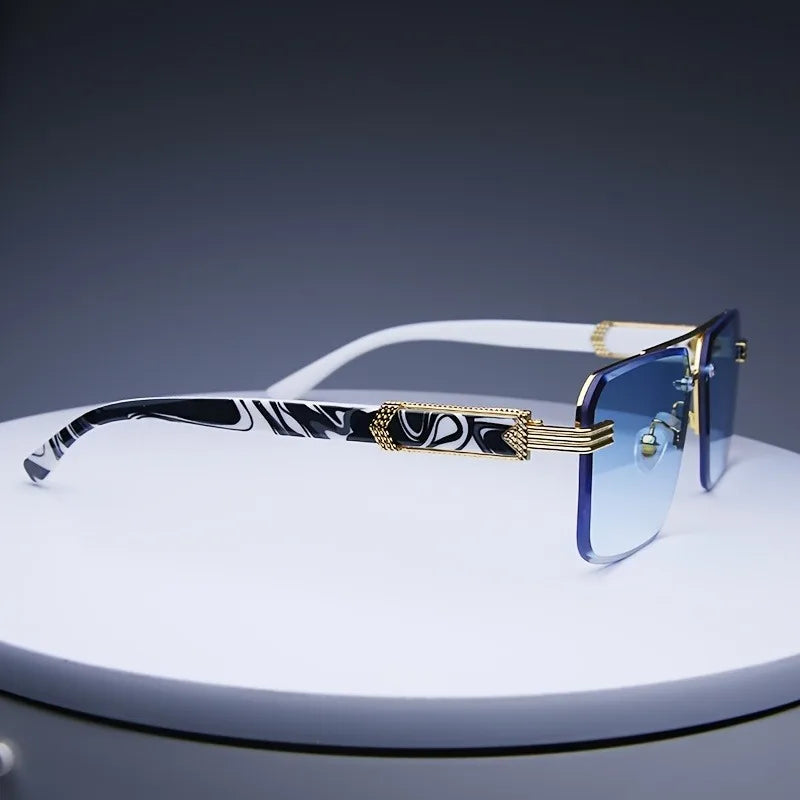 Fashion Rimless Frameless Sunglasses | Classic Small Square | Men & Women