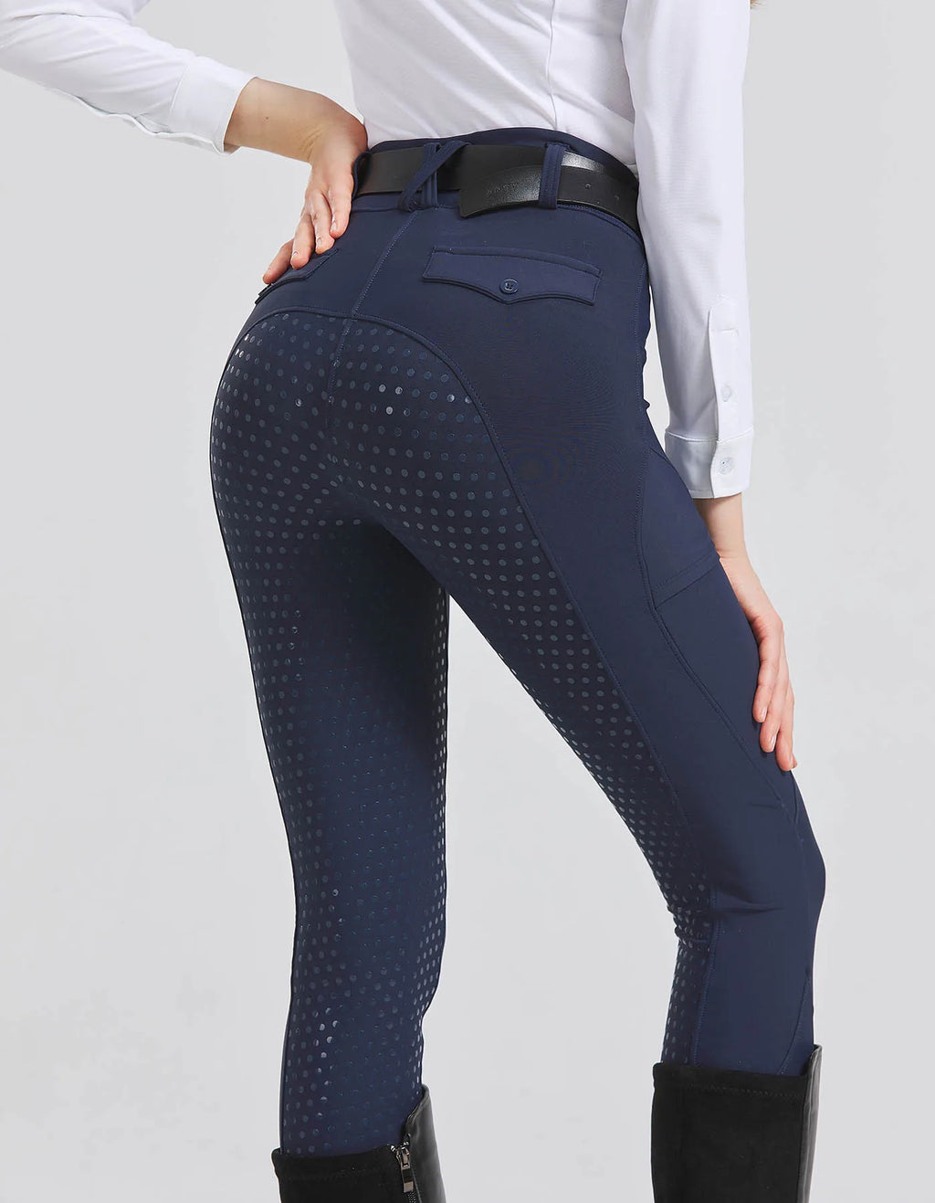 Professional equestrian pants full silicone quick-dry elastic tight equestrian sports pants anti-slip riding pants thick wear-re