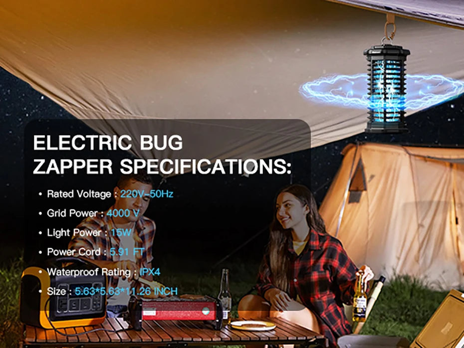 Trampa Eléctrica Mata Mosquitos 4000V 15W | IPX4 | Interior y Exterior 💚 - Firu Total Sales