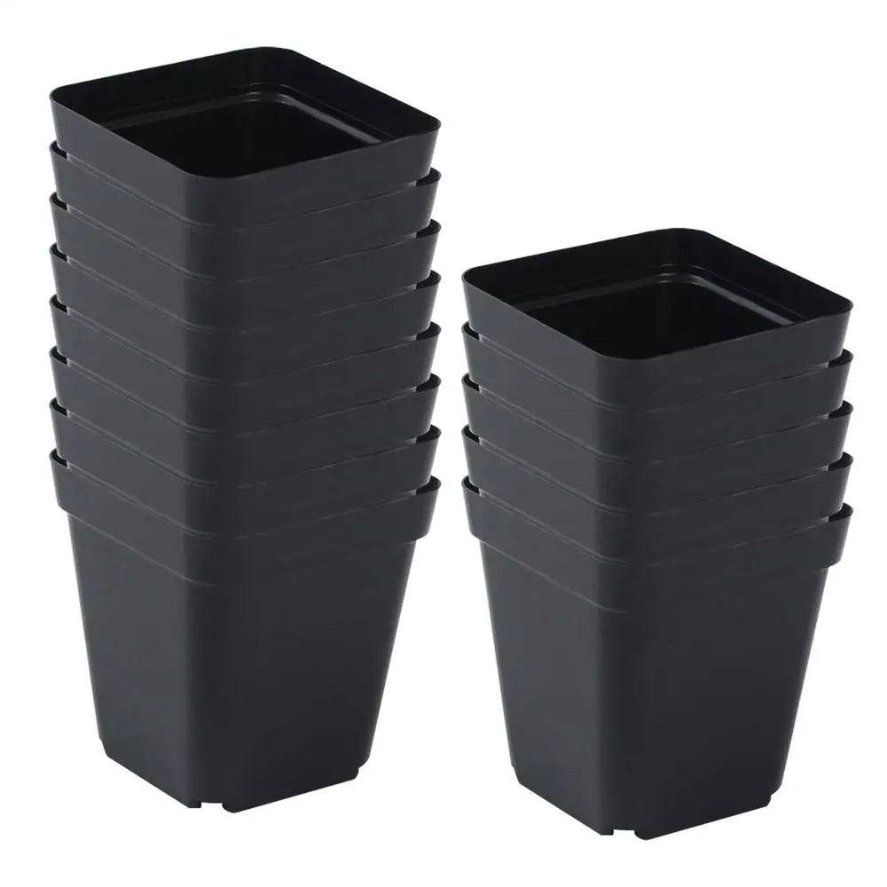 Seedling Pots 50Pcs Square Plant Seeding- Planting Cup Plastic Deep Nursery Tree Pot Flower Plant Container Pot Garden Grow