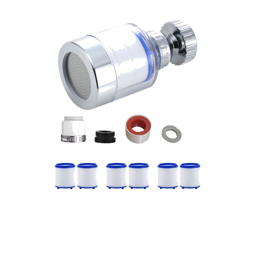 Kitchen Faucet Water Filter Pressurized Sink Filter Water Purifier 360° Tap Splash Proof Faucet Aerator Extender for Bathroom