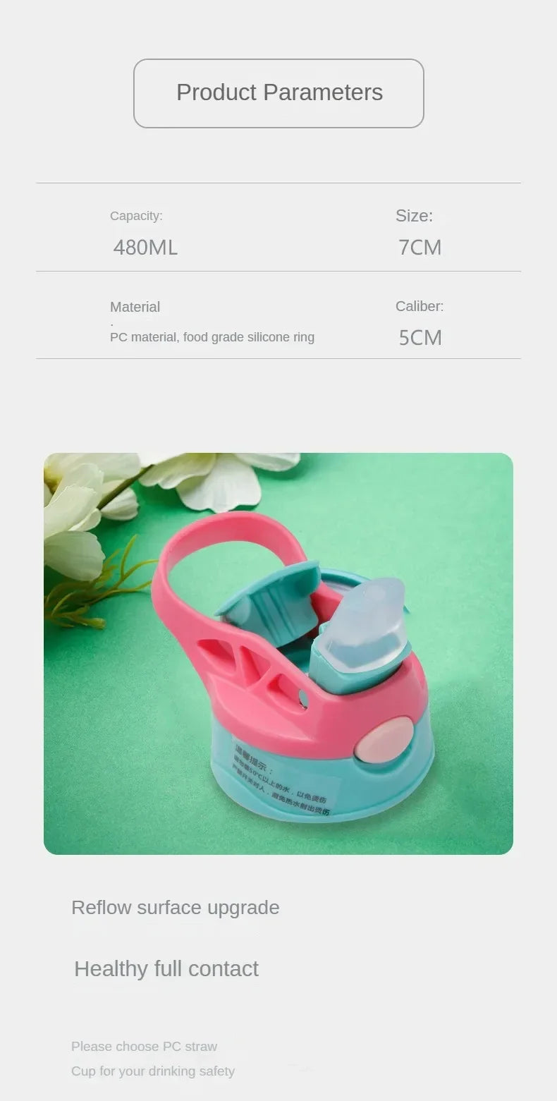 Vaso Sippy Cartoon para Niños con Pitillo | Antiderrame | Portátil Exterior 🍼