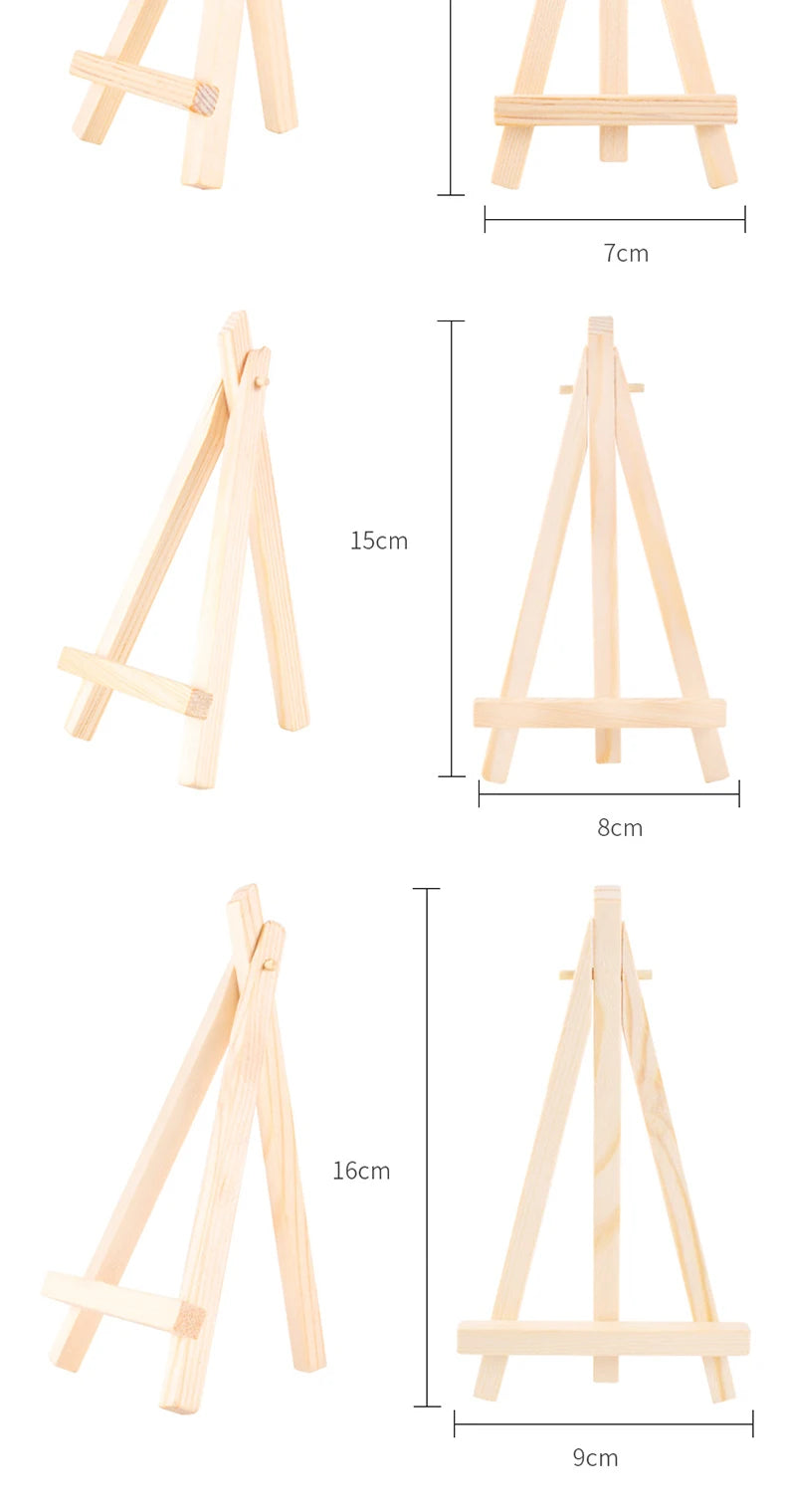 5 pcs Mini Wooden Easel for Mobile Phone Holders,Folding Desktop Display,Triangle Bracket,Drawing Board,Art Supplies