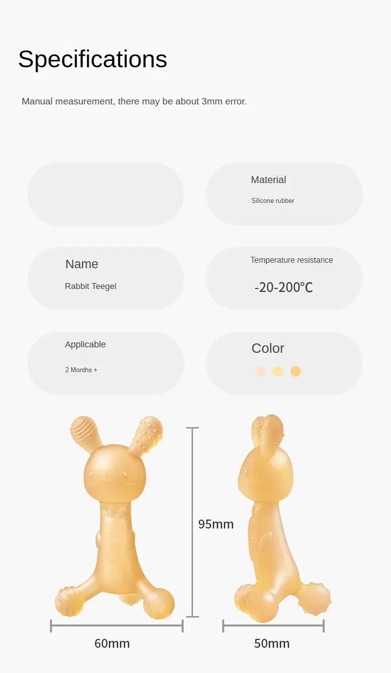 Cartoon Rabbit Silicone Teether — Newborn Chewing Toy | Infant Gift