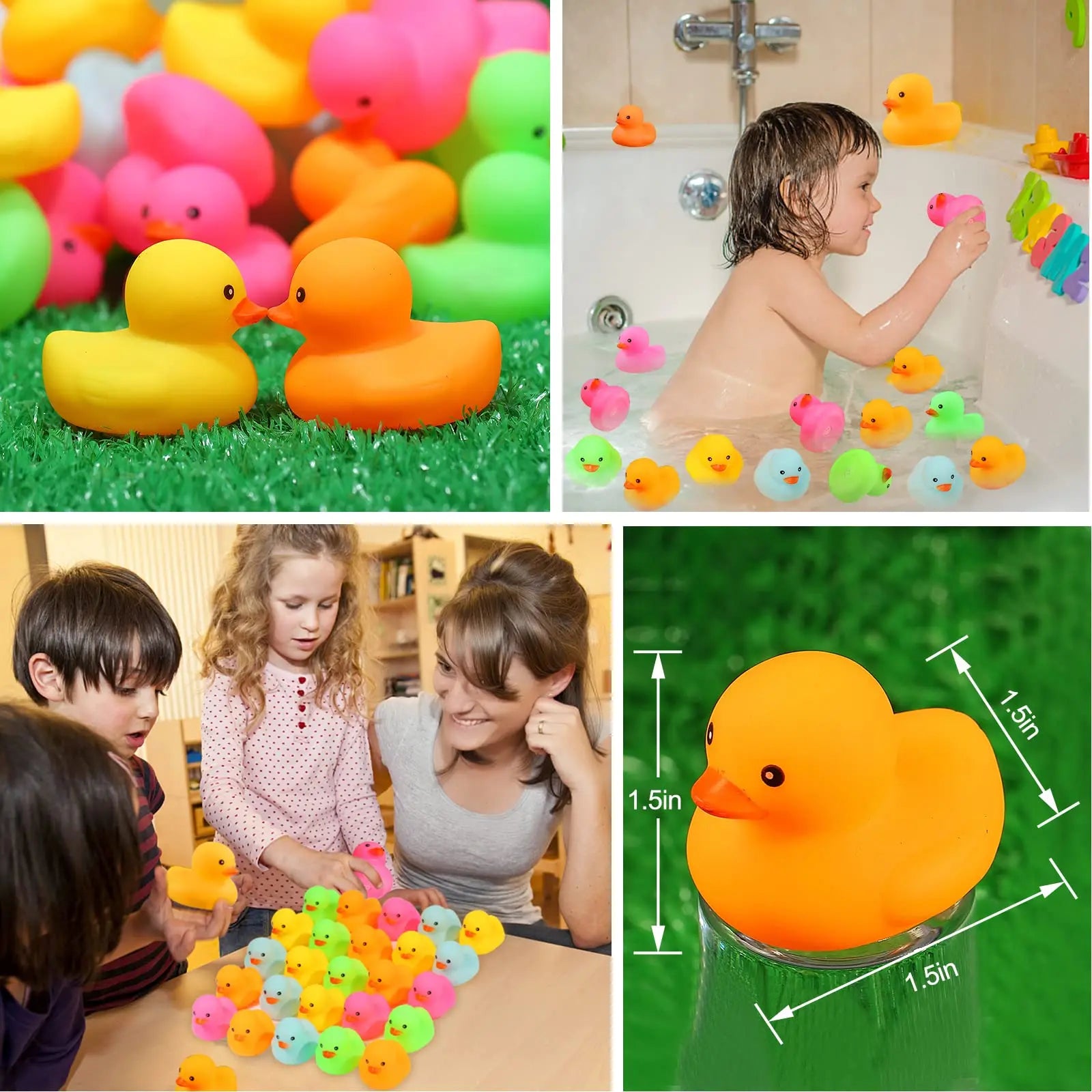 12/24/36/72 Pack Multicolor Mini Rubber Ducks Yellow Rubber Duck Toy Rubber Tub Toys Toys Squeak and Float Ducks