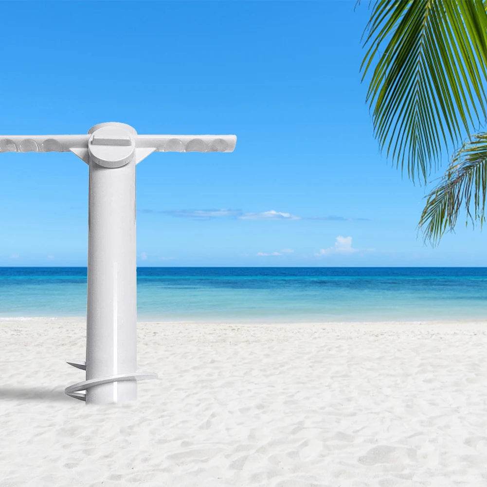 3/5 Spin Inserts Spiral Umbrella Plug with Hook Spike Auger Keep Holder Windproof Sunshade Bracket Equipment for Sand Soil Grass