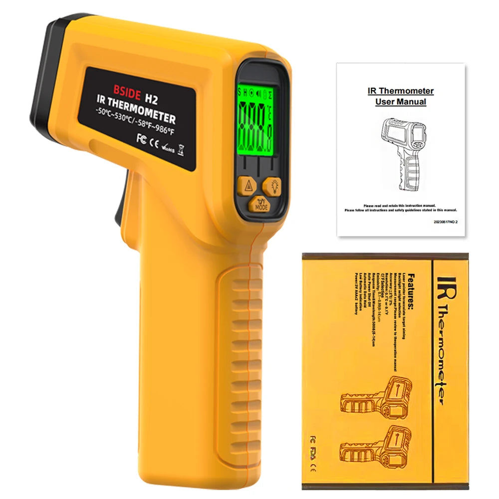 BSIDE Infrared Thermometer — Non-Contact Laser | -50° to 530°C | Professional