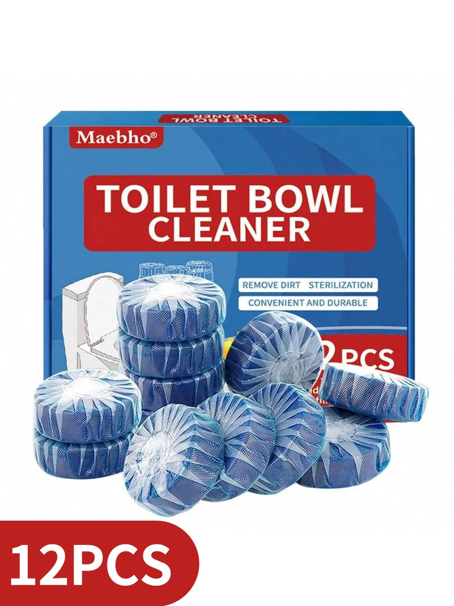 12 Pack Toilet Tank Tablets: Long-Acting Auto-Clean & Deodorizer | Concentrated Formula Fights Tough Stains, Fresh&Hygiene