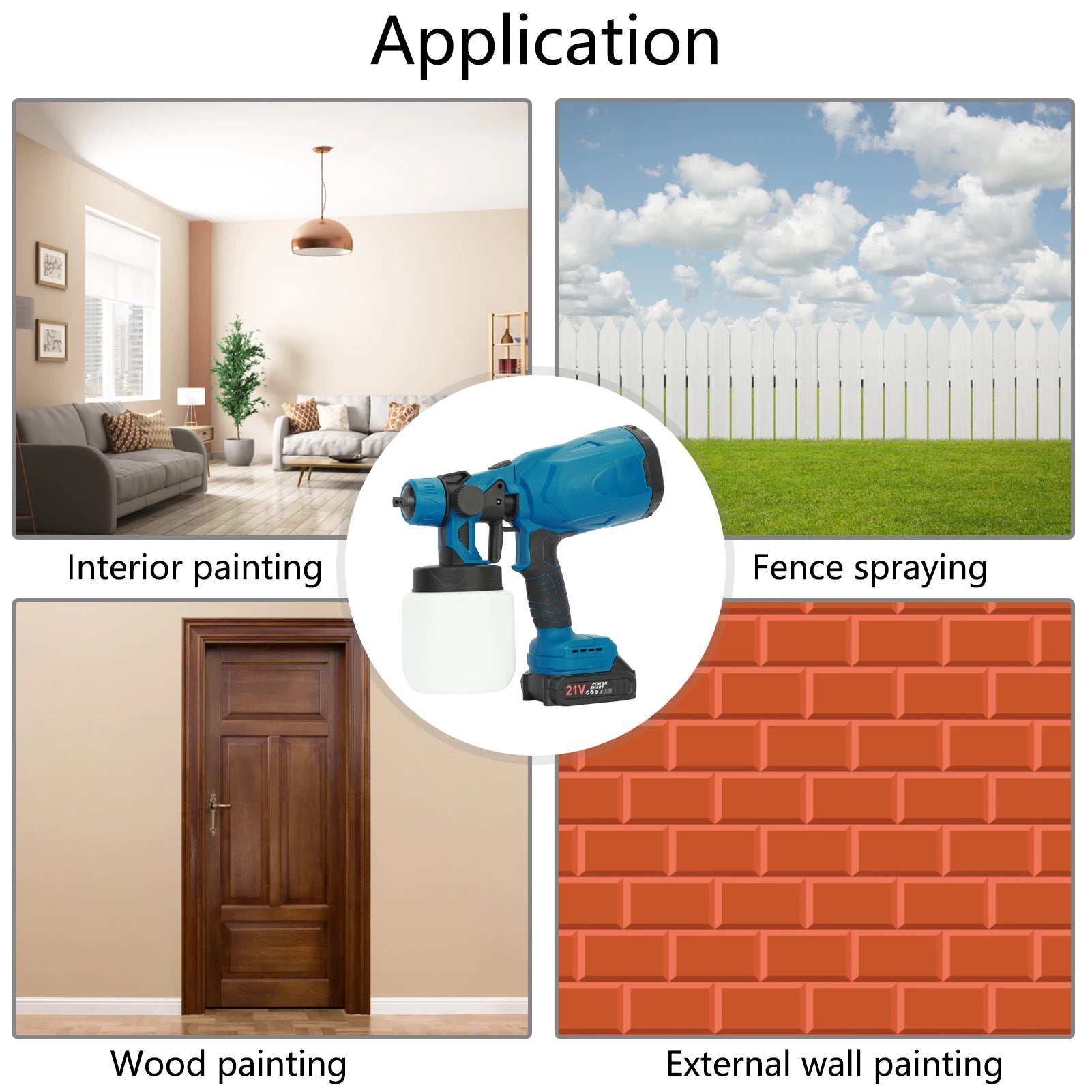 1 Set Mini Paint Sprayer Ergonomic Handle Long-Spray Distance 3 Spray Patterns Rechargeable Multipurpose Electric Handheld Powe