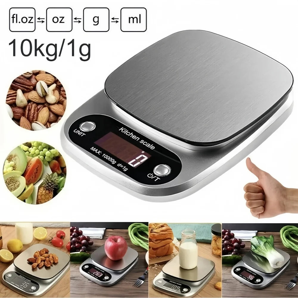 Digital Kitchen Scale 10kg/1g | LCD High Precision | Coffee Baking Jewelry Portable