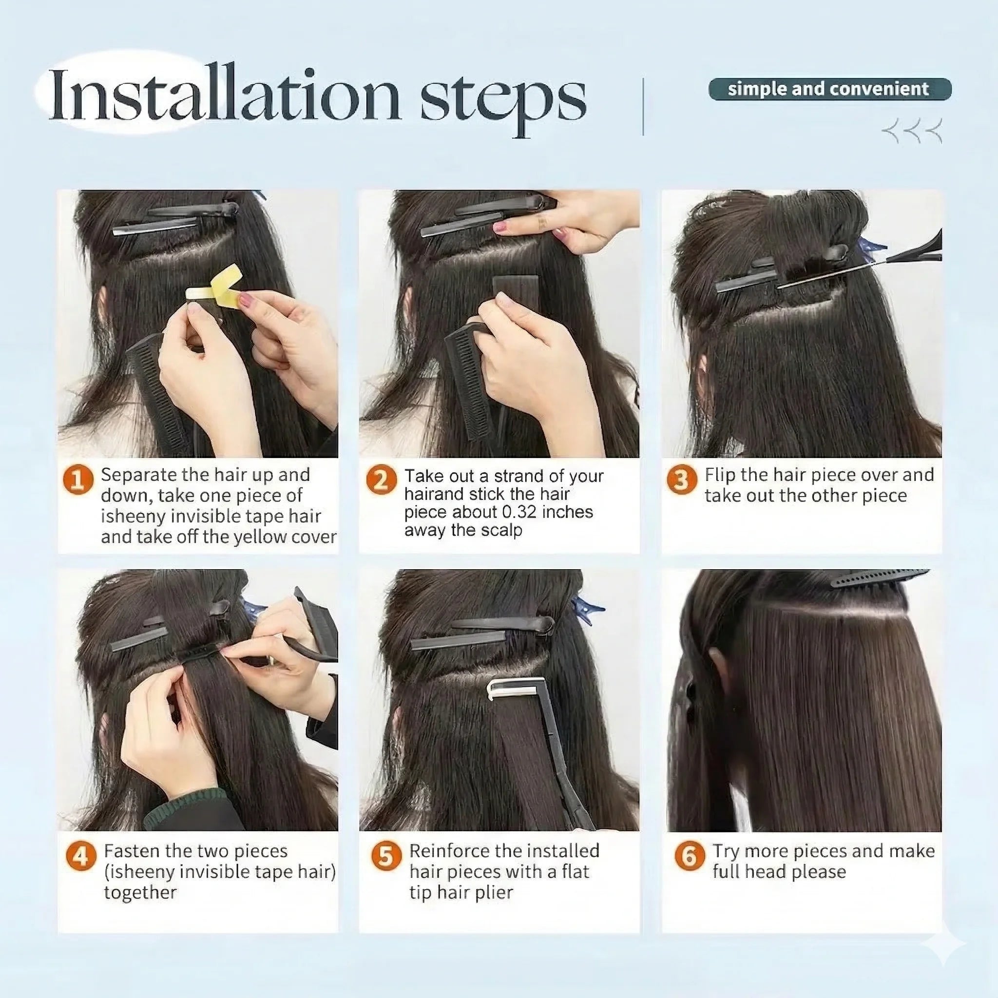 Seamless Invisible Straight Tape in Hair Extensions 100% Human Hair Brazilian Natural Black 16-22 Inch Skin Weft Tape Human Hair