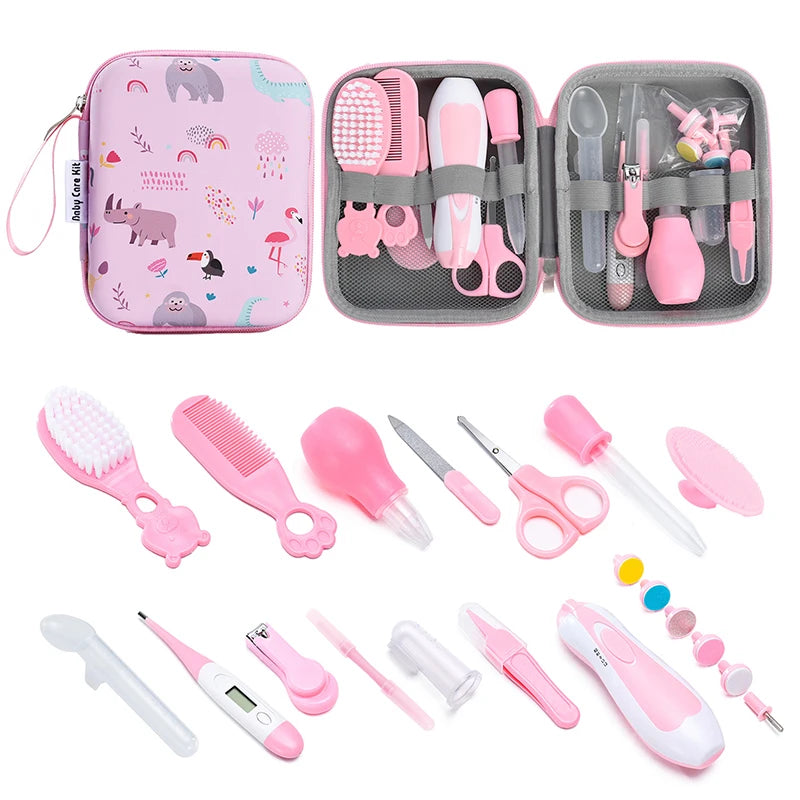 Baby Care Kit Newborn Nail Hair Healthcare Thermometer Grooming Brush Clipper Scissor Toiletries Newborn Nursery Health Care Set